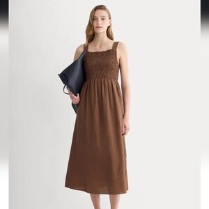 Everlane The Gauze Smock Dress - Carob